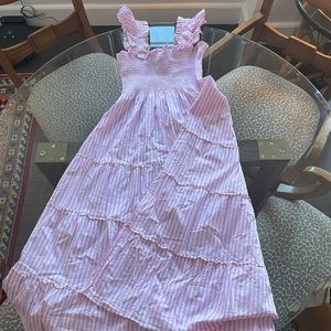 Worn once nap dress pink white stripe hill house